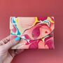 Handmade Leather Zip Purse Colourful Marbled, thumbnail 2 of 9