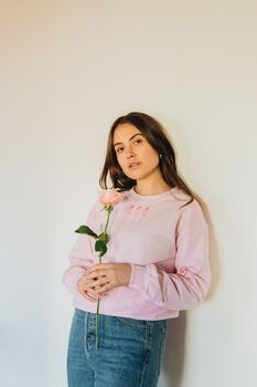Embroidered Rose Sweater With Sleeve Details, 2 of 4