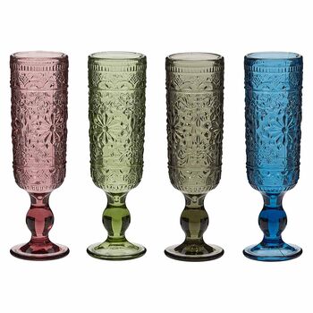 Set Of Four Fontaine Champagne Flutes, 2 of 5