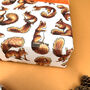 Red Squirrel Watercolour Wrapping Paper, thumbnail 2 of 12