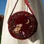 Star Gazing Rabbit Red Embroidered Circle Bag, thumbnail 1 of 9