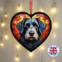Schnauzer Stained Glass Effect Heart Suncatcher, thumbnail 4 of 5