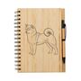 Personalised Japanese Shiba Inu Engraved Notebook, thumbnail 1 of 3