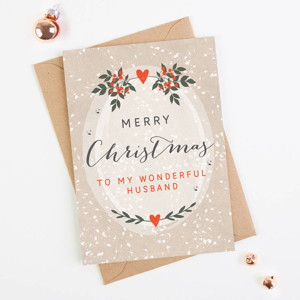 Husband Christmas Card Botanical By Norma&amp;Dorothy | notonthehighstreet.com