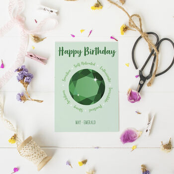 May Birthstone Birthday Card, 2 of 4