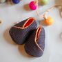 Reclaimed Eco Friendly Blue And Orange Baby Shoes, thumbnail 1 of 9