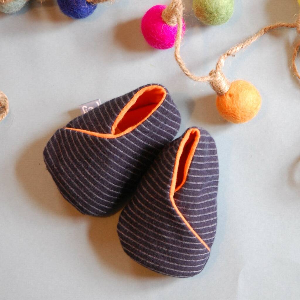 Reclaimed Eco Friendly Blue And Orange Baby Shoes, 1 of 9