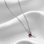 Personalised Ruby Birthstone 40th Wedding Anniversary Silver Necklace, thumbnail 8 of 8