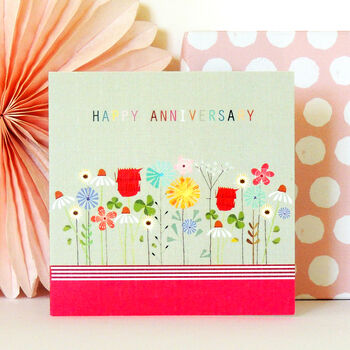 Floral Happy Anniversary Card, 4 of 5