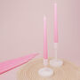 G Decor Pastelaria Set Of Two, 10 Or 20 Baby Pink Tall Pastel Dinner And Taper Candles, thumbnail 1 of 3