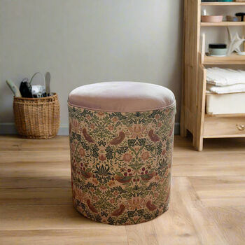 Dressing Table Stool In William Morris Strawberry Thief, 3 of 3