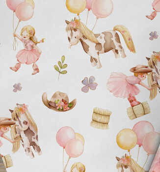 Girl Pony Balloon Cake Wrapping Paper Roll Or Folded, 2 of 2