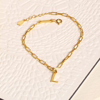Personalised 18ct Gold Vermeil Bracelet With Initial, 2 of 6