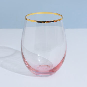 G Decor Set Of Four Lazaro Pink Ombre Tumbler Glasses, 4 of 5