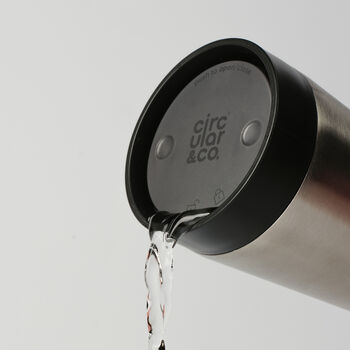 Circular And Co Travel Mug Made From Recycled Stainless Steel 12oz Uncoated Black, 4 of 8