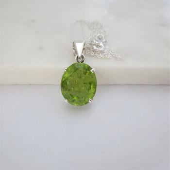 Round Peridot Silver Necklace, 5 of 5