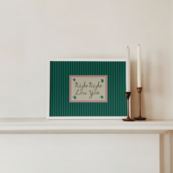 Night Night Love You Striped Bedroom Print, 7 of 11