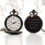 Gunmetal Black Engraved Pocket Watch With 24hr Dial, thumbnail 1 of 5