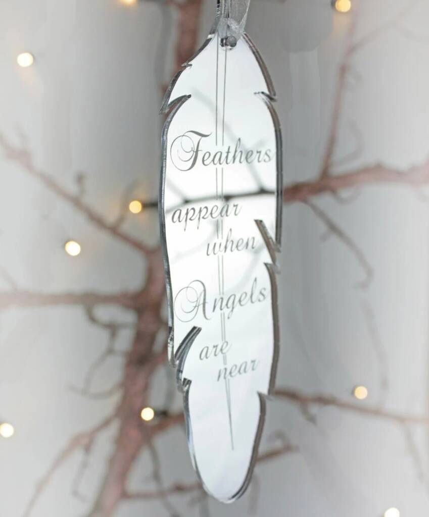 Silver Mirrored Feather Hanging Decoration, 1 of 2