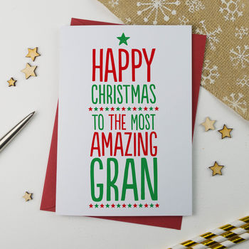 Amazing Gran Nan Nanny Nanna Granny Christmas Card, 2 of 6