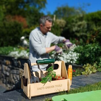 Personalised Wooden Garden Tool Caddy – Gift For Gardener, 8 of 12