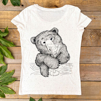 Cocktail Bear Women's Organic T Shirt, 4 of 7