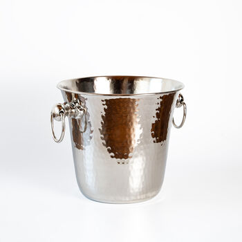 Solid Copper Ice Bucket, Hammered Surface, 5 of 12