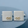 Personalised Wedding Cufflinks. Gold Infinity Symbol, thumbnail 6 of 10