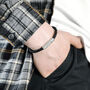 Men's Braided Leather Bracelet In Black, thumbnail 3 of 3