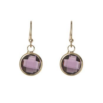Gold Plated Purple Amethyst Earrings, 2 of 6