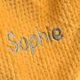 Personalised Mustard Honeycomb Baby Blanket, thumbnail 2 of 7