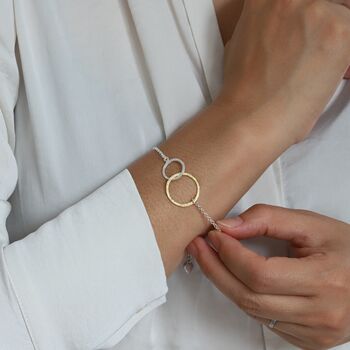 Silver And Gold Circle Bestie Bracelet, 3 of 4