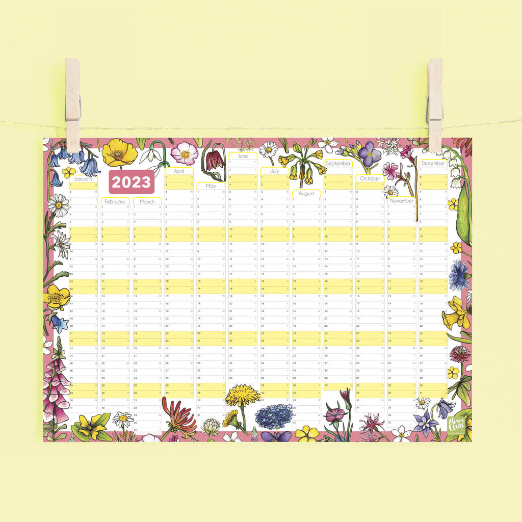 2023 Wildflowers Wall Calendar And Year Planner, 1 of 5