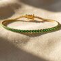 Emerald Gemstone Gold Vermeil Plated Tennis Bracelet, thumbnail 1 of 5
