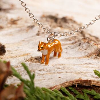 Fox Necklace Enamelled Sterling Silver, 3 of 7