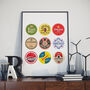 Brentford Football Beer Mats Print, thumbnail 1 of 4