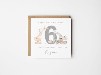 Personalised Grandson 5th Birthday Card Digger Theme *Age Options, 6 of 6