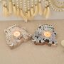 Elephant Wooden Tea Light Candle Holder Set Of Two, thumbnail 3 of 3