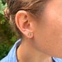 Emerald And Gold Vermeil Gemstone Stud Earrings, thumbnail 2 of 4