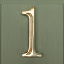 Premium Floating Engraved House Numbers In Brass Finish, thumbnail 5 of 12