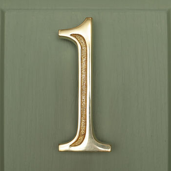 Premium Floating Engraved House Numbers In Brass Finish, 5 of 12