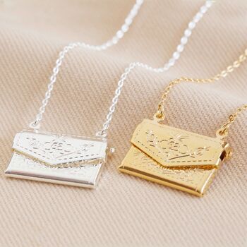 Personalised Envelope Locket Necklace With Hidden Photo, 4 of 9