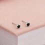 4mm Sterling Silver Onyx Stud Earrings, thumbnail 1 of 3