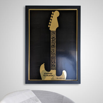 Personalised Metallic Favourite Song Guitar Print, 2 of 8