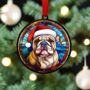 Bulldog In Santa Hat Suncatcher Decoration, thumbnail 3 of 6