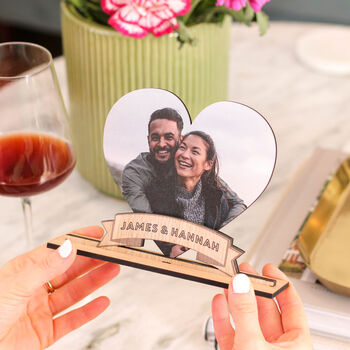 Personalised Heart Photo Frame Gift For Couples Wedding, 2 of 7