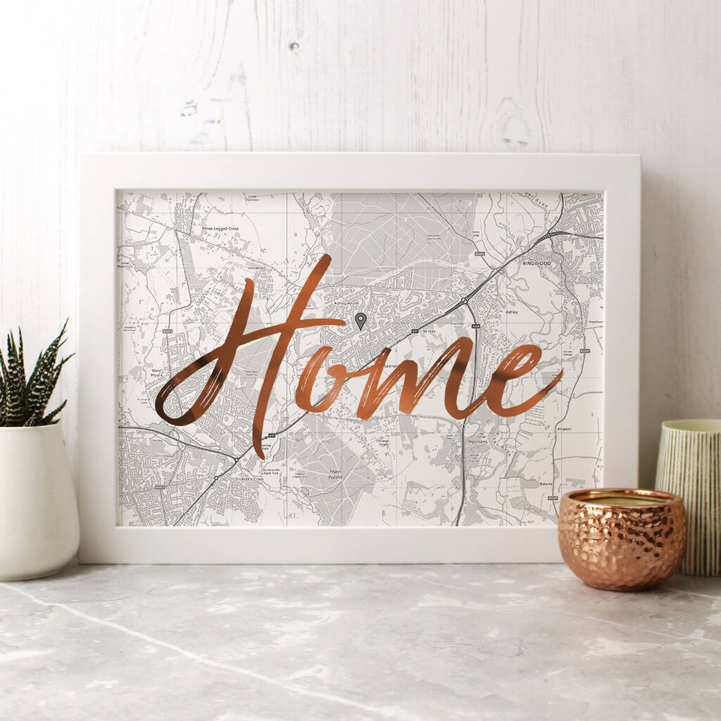 Personalised Home / Love / Family Map Print With Foil, 1 of 7