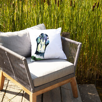 Inky Mallard Outdoor Cushion For Garden Furniture, 4 of 9