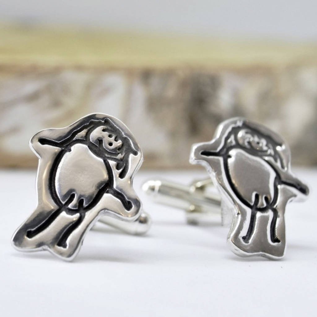 Personalised Artwork Cufflinks Drawn By Your Child, 1 of 2