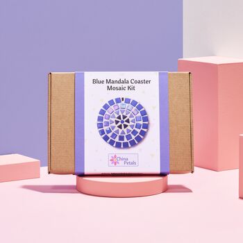Blue Coaster/Mandala Beginner Mosaic Kit, 3 of 9